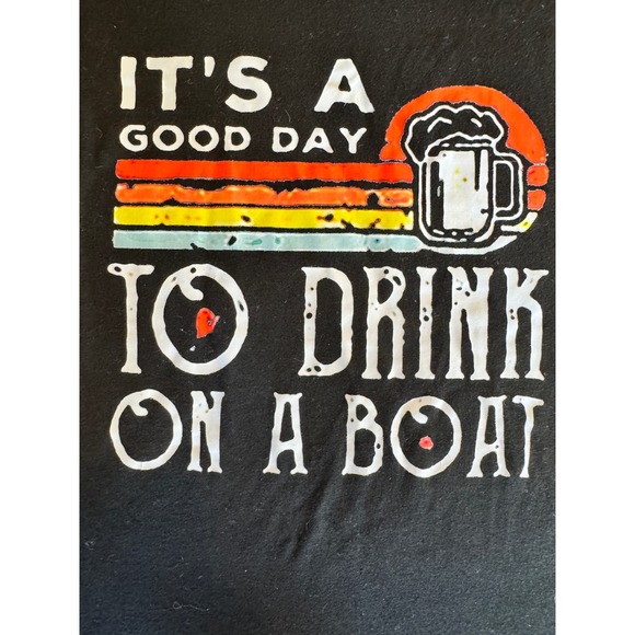 Chaolilai Tops - Chaolilai Womens Graphic Tank Top Black Drink On A Boat Retro Beer Size M